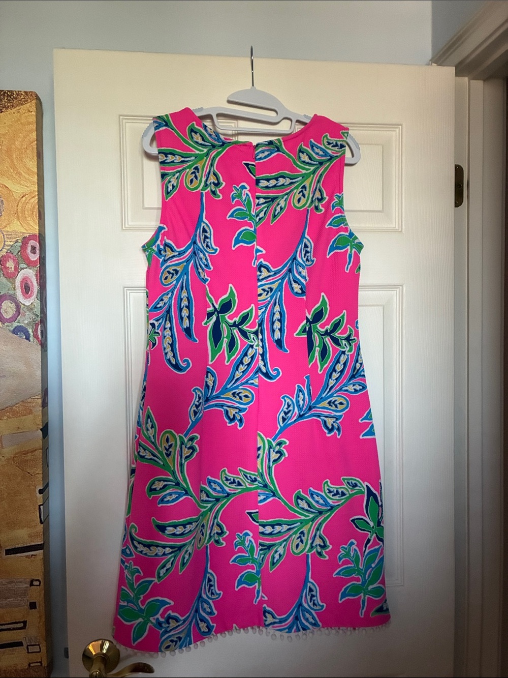 Laundry By Shelli Segal Bright Pink Tropical A-Line Dress